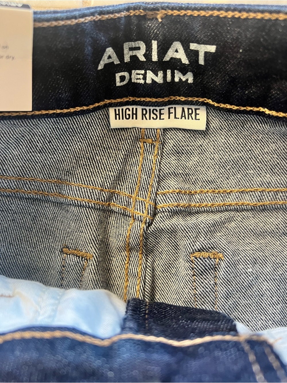 Ariat Premium Italian Raw Hem HR Flare Dark Indigo Jeans - Picture 5 of 8